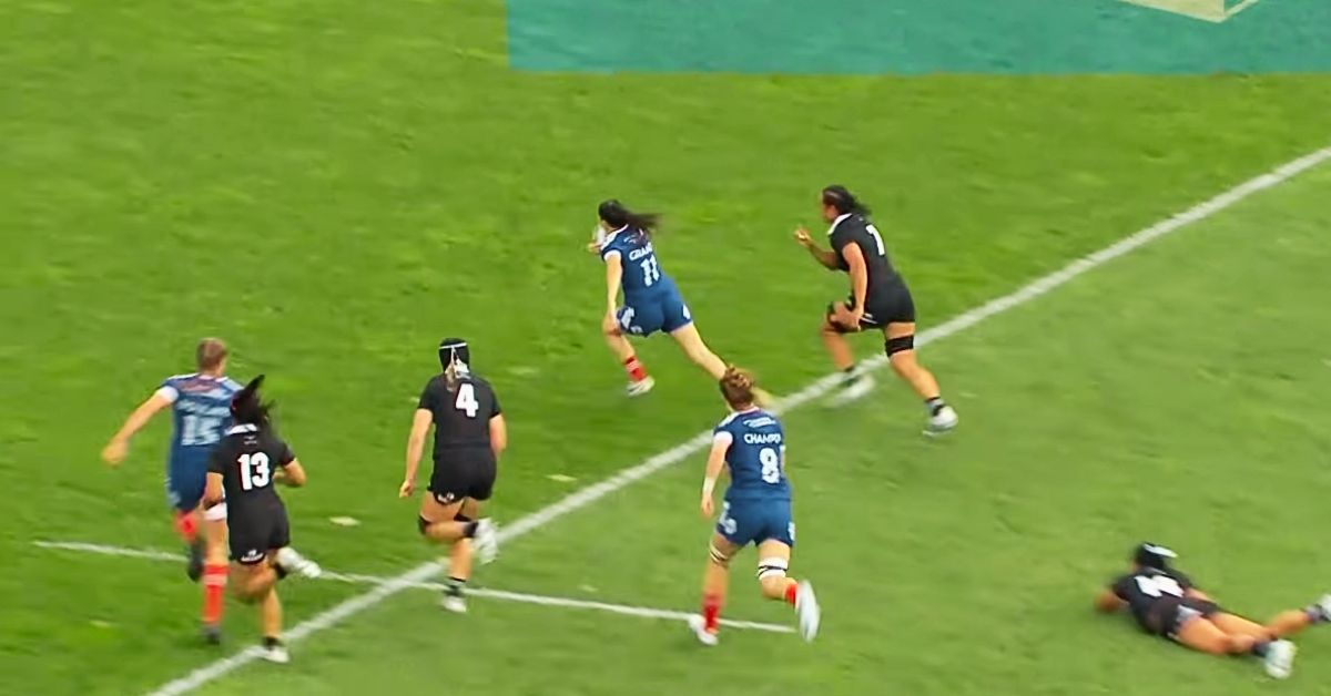 Le 31-12 ne dit pas tout. Face à la Nouvelle-Zélande, les Françaises ont retrouvé leur défense et leur conquête, avant de céder dans les dernières minutes. Crédit : Screenshot Black Ferns