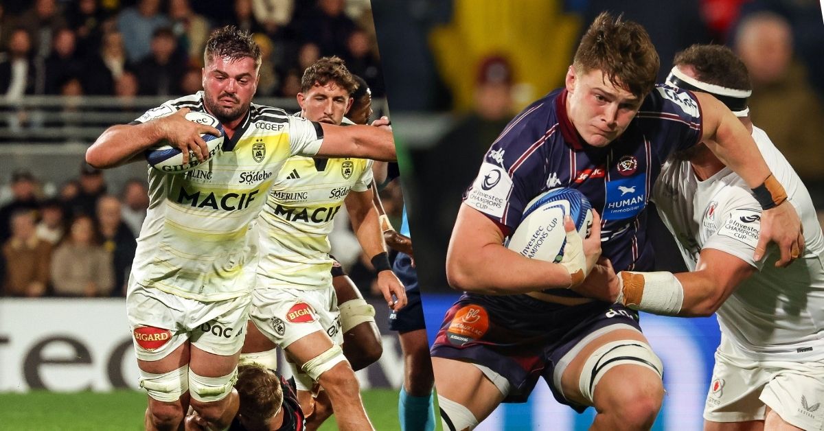 Grégory Alldritt, numéro 8 du Stade Rochelais, et Marko Gazzotti, numéro 8 de l'UBB, sont appelés en équipe de France pour novembre. Crédit : ©INPHO/Manuel Blondeau & ©INPHO/Morgan Treacy (EPCR)