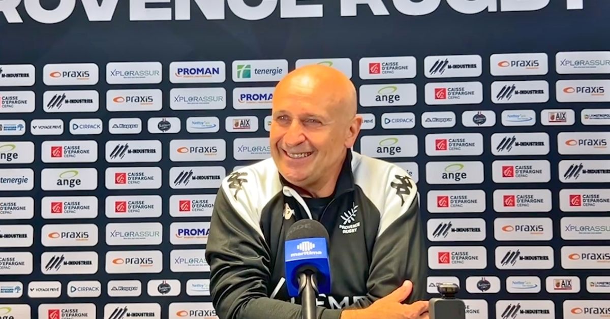 Avec 29 victoires en 42 matchs, Philippe Saint-André affiche un bilan inédit à Provence Rugby. Suffisant pour convaincre ses dirigeants de lui accorder deux années de plus. Crédit : Screenshot Maritima Médias