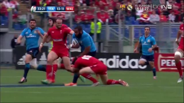 VIDEO. 6 Nations : l'impressionnant choc tête contre genou de Leigh Halfpenny sur Samuela Vunisa