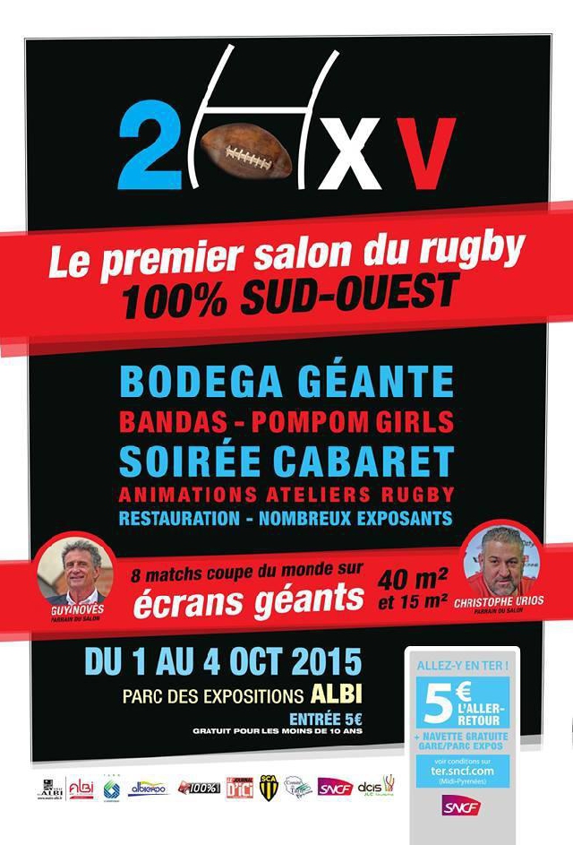 Nous serons au salon du Rugby 20XV du 1 au 4 Octobre à Albi