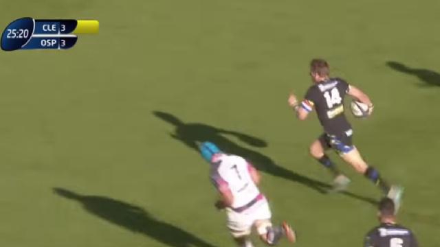 VIDEO. Champions Cup. David Strettle dépose la défense d'Exeter pour la large victoire de Clermont (42-10)