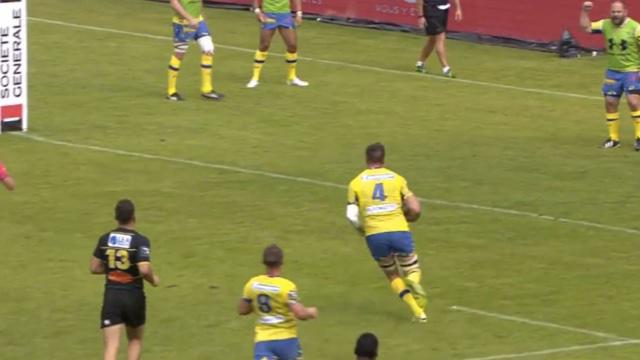 VIDÉO. ASM : Paul Jedrasiak à la conclusion d'une relance de 80 mètres contre la Rochelle