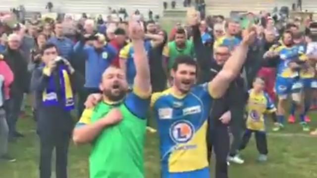 VIDÉO. Fédérale 1 Elite - Aubenas fête sa belle victoire sur Nevers en chanson