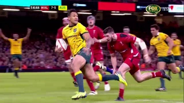 VIDEO. Australie. Israel Folau fait voler la défense galloise en éclats 