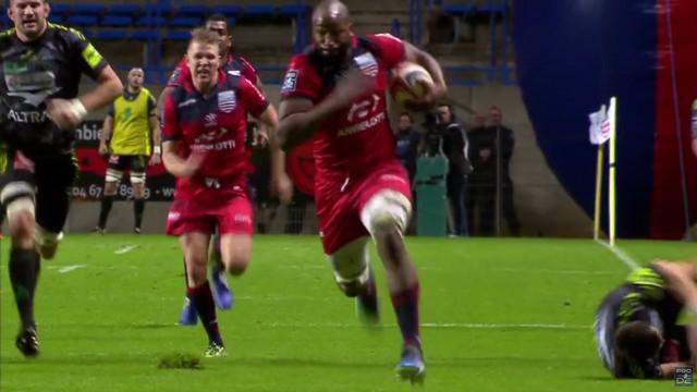 VIDEO. Pro D2 - Béziers. Le 3e ligne Bakary Meïté sort les cannes pour un essai de 60m face à Montauban 