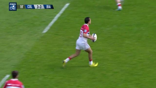 VIDEO. Pro D2. Colomiers - Biarritz : le festival de Kylan Hamdaoui pour l'essai de 60M