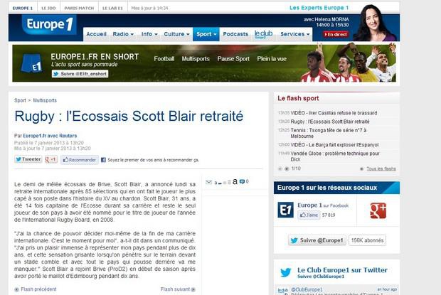 Mike Blair prend sa retraite internationale