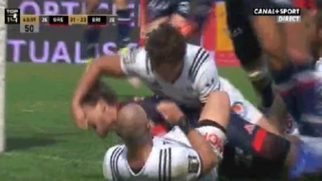 TOP 14. Grenoble - Brive : Matthieu Ugalde conteste sa "fourchette" sur Armand Battle