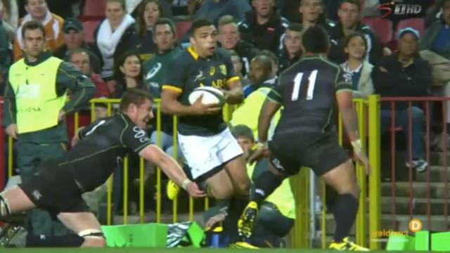 VIDÉO. Springboks - XV Mondial : Bryan Habana offre l'essai à Willie le Roux avec une superbe passe après-contact