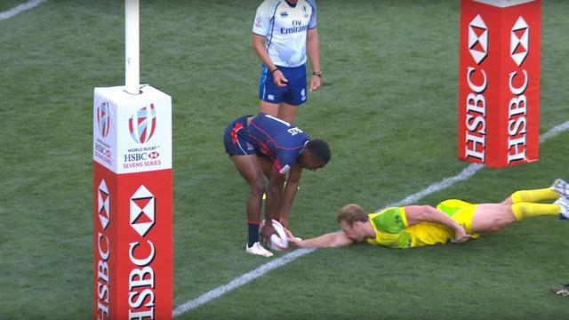 VIDEO. Cape Town 7s. Carlin Isles fait un peu trop le malin après avoir mystifié l'Australie sur 95m