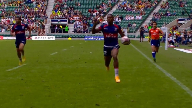 VIDEO. Londres 7s. Carlin Isles fait 3 fois le tour du périph et plante 2 essais