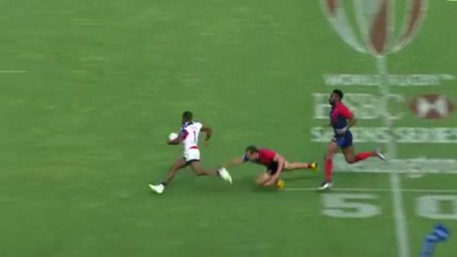 VIDEO. Wellington 7s - Carlin Isles dépose la défense de France 7 et l'envoie dans la Bowl