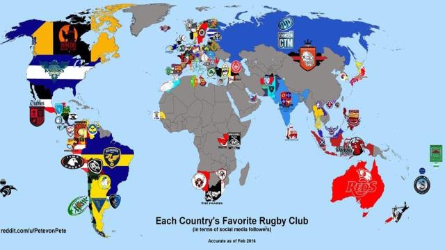 Quels sont les clubs de rugby les plus populaires dans chaque pays ?