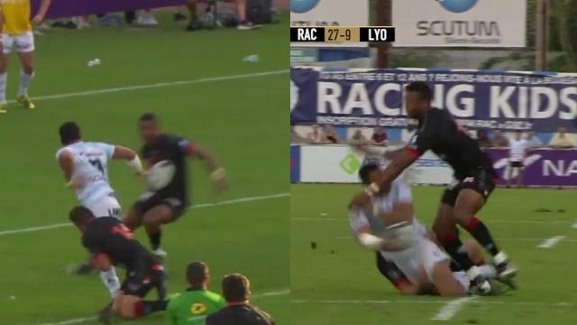 VIDÉO. Top 14 - Racing. Casey Laulala mystifie le LOU avec ses passes après-contact 