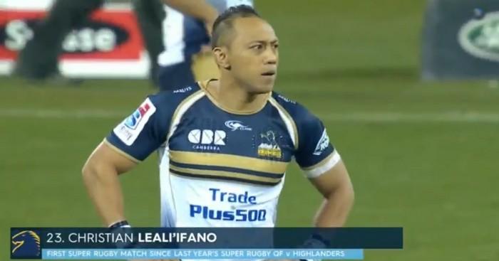 VIDEO. Le retour de Christian Lealiifano en Super Rugby moins d'un an après l'annonce de sa leucémie