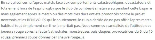 Fédérale 1. Nevers - Lombez-Samatan, la bagarre continue par voie de presse après le match