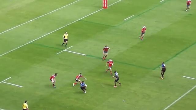 VIDEO. Rugby à 7. Concours de débordement à haute vitesse à Limerick entre un Fidjien et Carlin Isles
