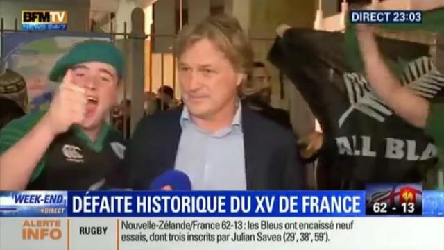 VIDEO. Coupe du monde. Denis Charvet garde difficilement son calme face à des supporters irlandais 