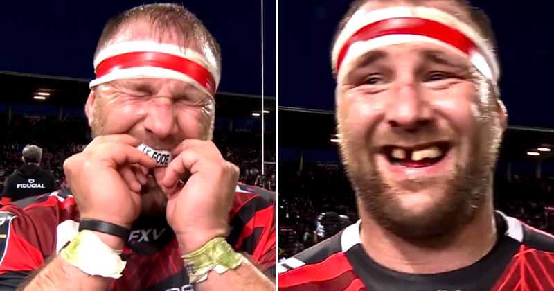 VIDÉO. RUGBY. 28 ans et -1 dent, Loïc Godener perd une ratiche en interview !