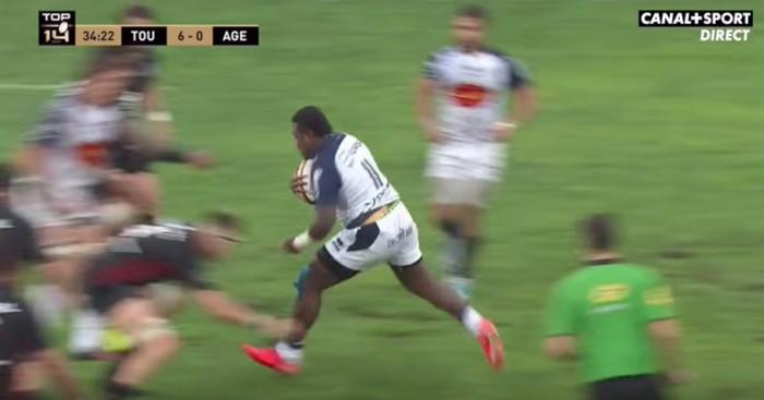 VIDÉO. Top 14 - Agen. Percutant face à Toulouse, Filipo Nakosi court après son premier essai