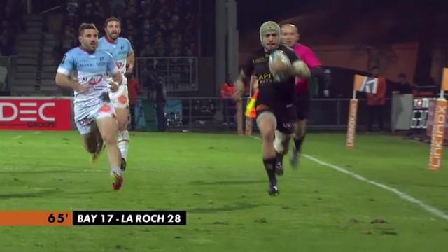 VIDEO. Top 14 - La Rochelle. Gabriel Lacroix s'offre un quadruplé en 12 minutes face à Bayonne