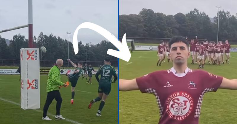 VIDÉO. Un contre-son-camp au <b>rugby</b>, c&#39;est possible et ce minot l&#39;a su à ses dépens…
