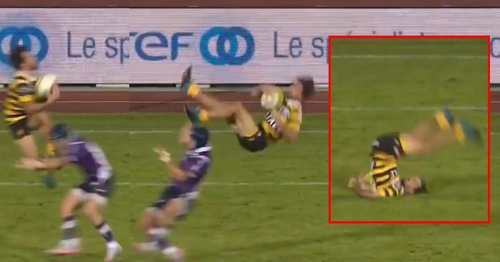 VIDEO. Pro D2 - Impressionnante collision dans les airs entre Lucas Caneda et Julien Cabannes