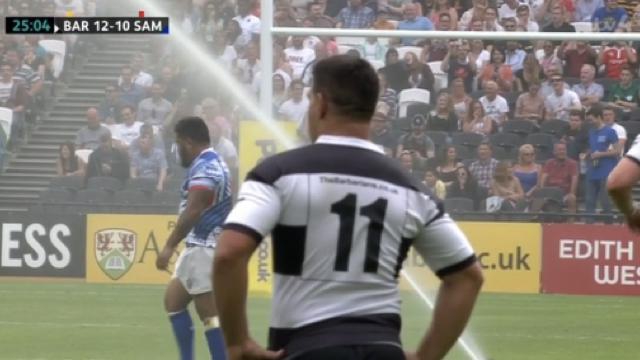 VIDÉO. INSOLITE. Quand l'arrosage automatique se déclenche en plein match entre les Barbarians et les Samoa