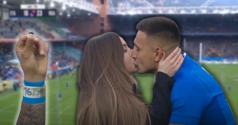 VIDEO. RUGBY. ''Sarà perché ti amo'' Cette demande en mariage fait chavirer le public italien