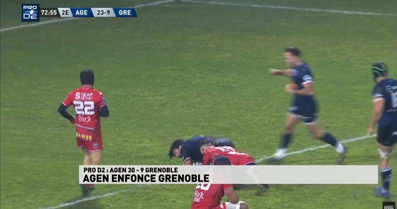 VIDEO. Pro D2. Un essai de 80 mètres et le bonus pour Agen face à Grenoble