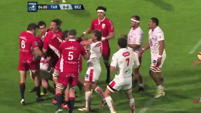 VIDEO. Pro D2. Jean-Baptiste Barrère distribue les marrons et reçoit un carton rouge