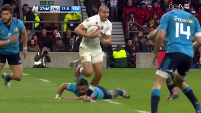 VIDÉO. Angleterre - Italie : Jonathan Joseph casse les reins de Kelly Haimona et dépose toute la défense italienne