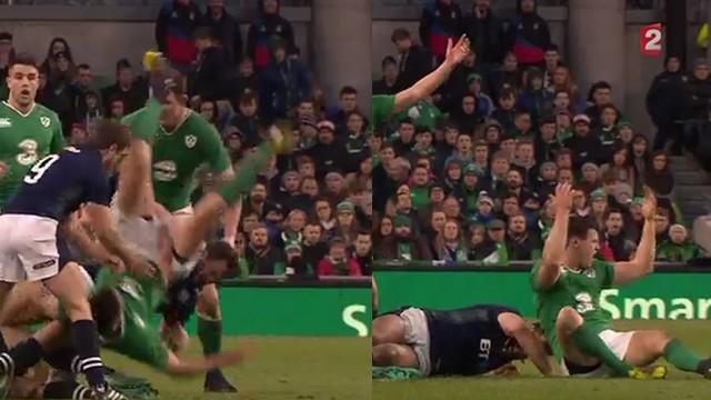 VIDEO. 6 Nations. Jonathan Sexton accusé de jouer au footballeur après une grosse prise de catch