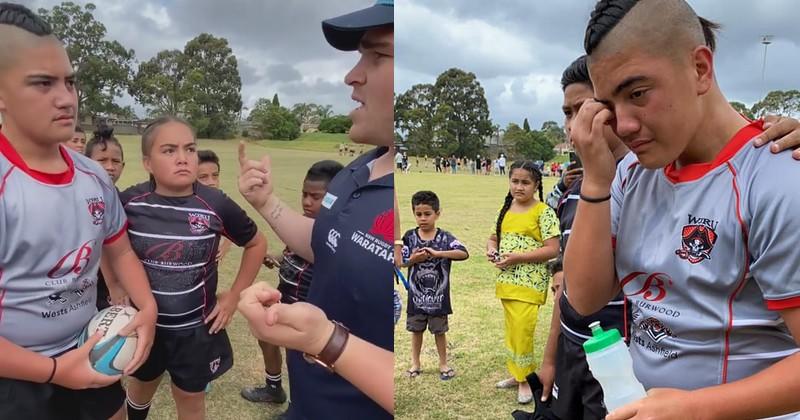 Jugé trop grand pour jouer au rugby à 11 ans, il est exclu d'un tournoi et fond en larmes