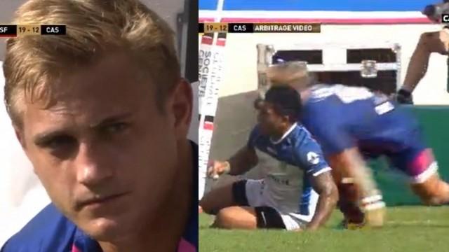 VIDÉO. Top 14 - Stade Français. Jules Plisson exclu après une charge à l'épaule dans le dos 