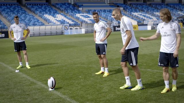 VIDEO. Karim Benzema, Gareth Bale et les joueurs du Real Madrid se mettent au rugby