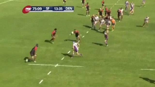 VIDEO. Pro Rugby USA. L'ancien Toulonnais Orene Ai'i feinte la défense de Denver en mode NBA