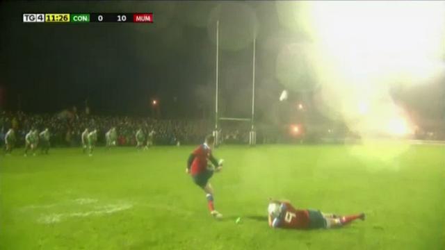 VIDEO. Pro 12 - Munster. L'incroyable coup de pied d'Ian Keatley dans des conditions climatiques dantesques