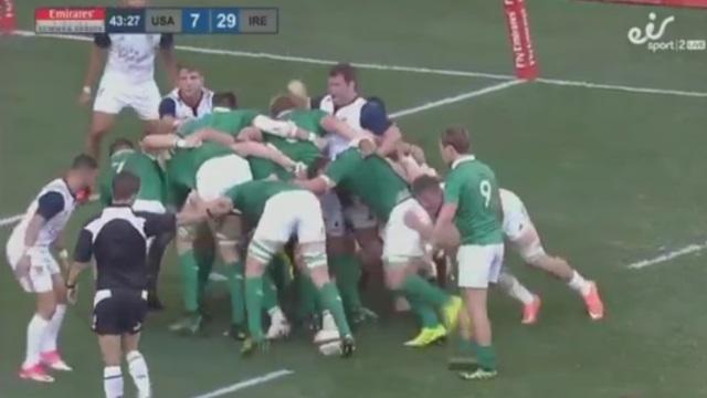 VIDEO. La mêlée de l'Irlande fait exploser celle des Etats-Unis comme du popcorn jusqu'à l'en-but