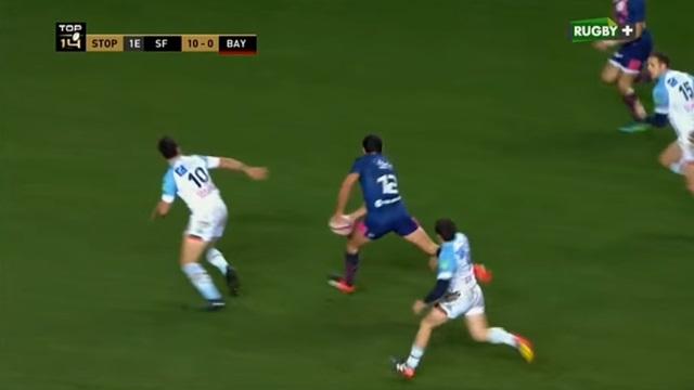 VIDEO. Top 14 : y avait-il en-avant sur l'essai d'Hugo Bonneval face à l'Aviron Bayonnais ?