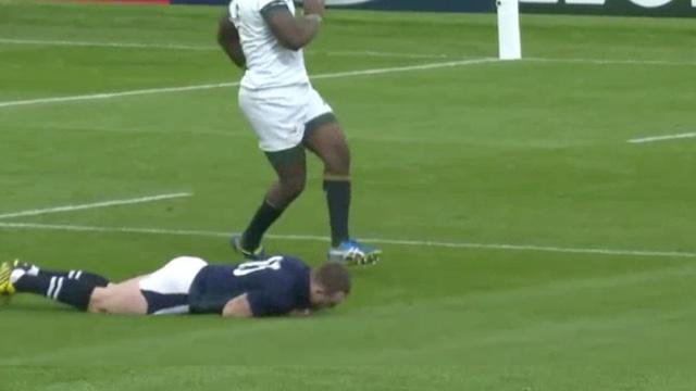 VIDÉO. INSOLITE. Nigel Owens renvoie Stuart Hogg dans ses 22 après une vilaine simulation