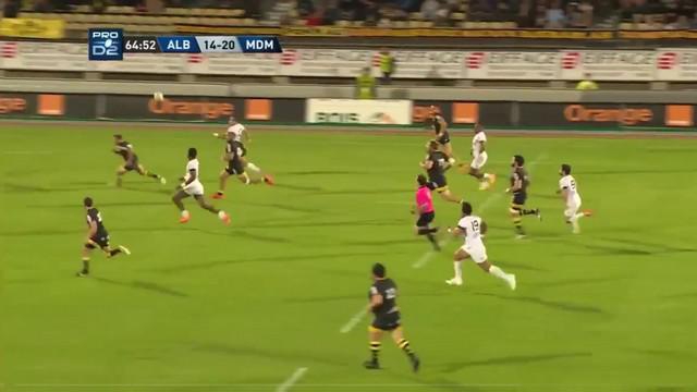 VIDEO. Pro D2 - Stade Montois. Matty James réalise la plus belle passe au pied de la saison pour l'essai  de Vilikisa Salawa