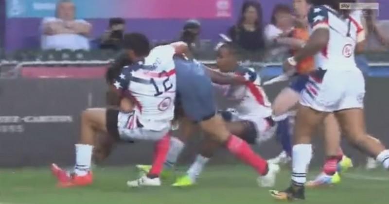 VIDEO. Hong Kong 7s - France 7. Lakafia marque avec deux Américains sur le dos mais ça ne suffit pas