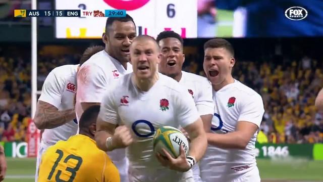 RÉSUME VIDÉO. Neuf essais et 84 points marqués lors de la 3e victoire de l'Angleterre sur l'Australie