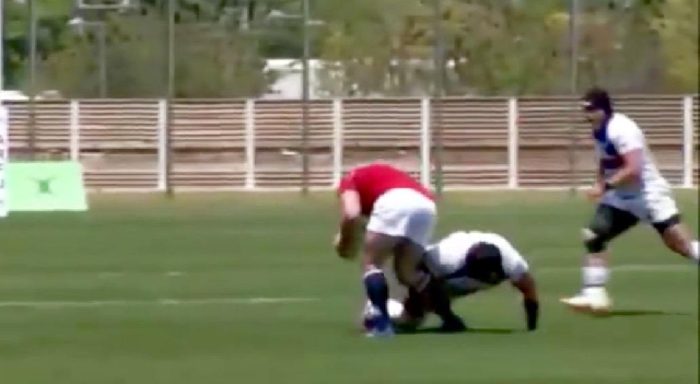 VIDEO. Asia Rugby Championship. Le Coréen Kim Kwang Sik prend un rouge pour un plaquage saumon