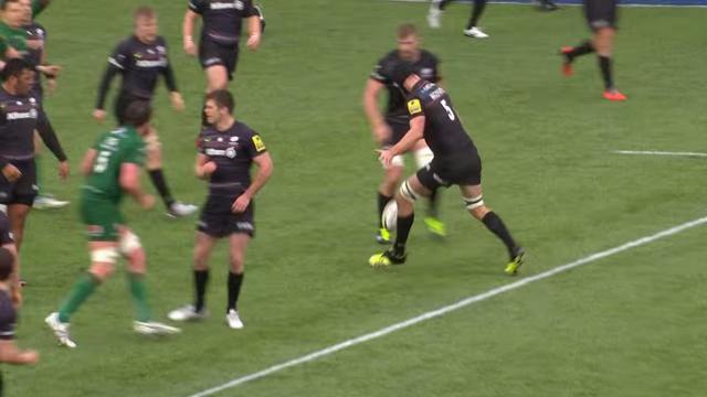 VIDEO. Premiership. Saracens. Le deuxième ligne Alistair Hargreaves claque un drop...pour rien