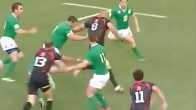 VIDÉO. Le Géorgien Lasha Lomidze marque un essai en mode bulldozer contre l'Irlande