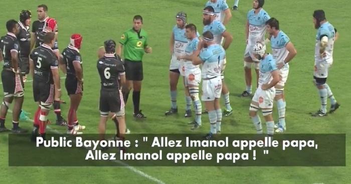 VIDÉO. Insolite : en plein derby basque, les Bayonnais chambrent Imanol Harinordoquy et son père en chanson