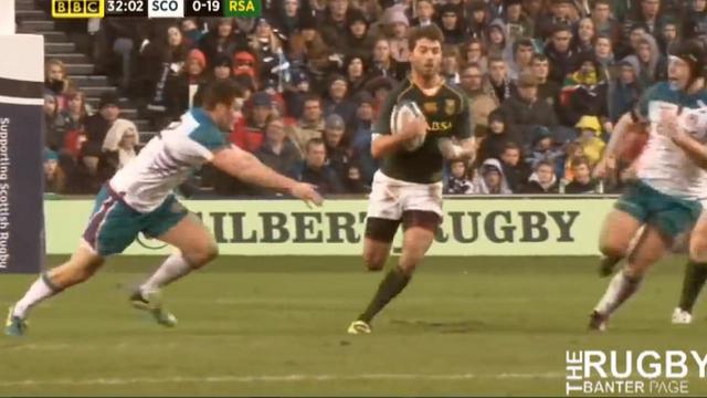 VIDEO. Le Springbok Willie Le Roux mystifie la défense de l'Ecosse pour l'essai de JP Pietersen 